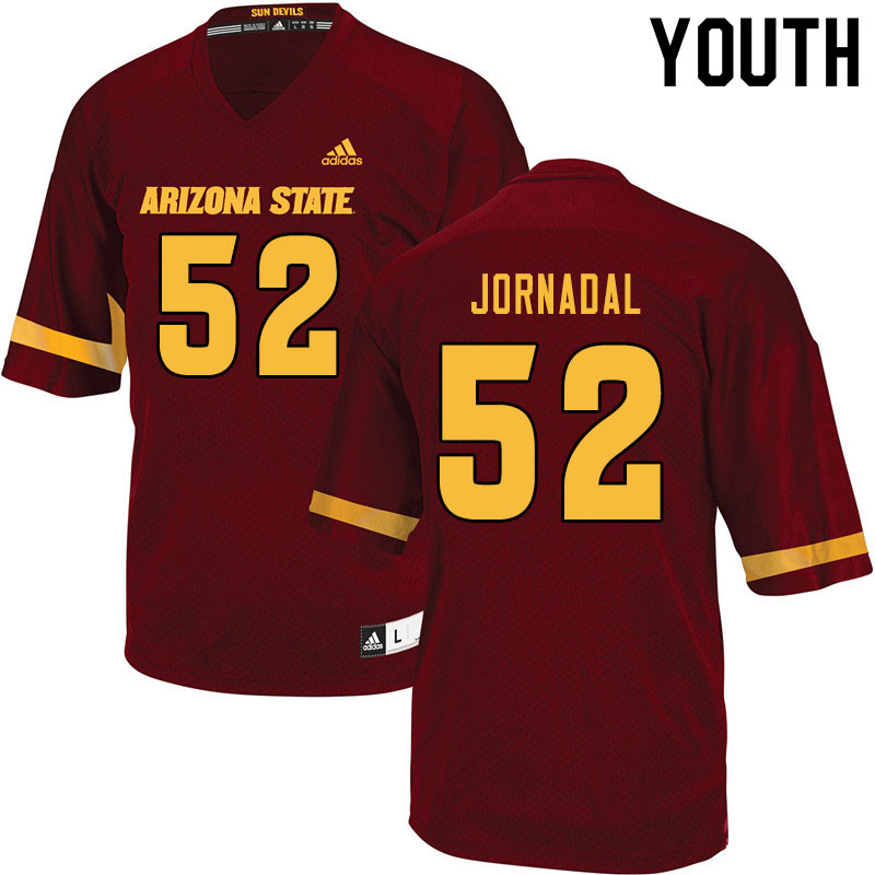 Youth #52 Jacob Jornadal Arizona State Sun Devils College Football Jerseys Sale-Maroon - Click Image to Close